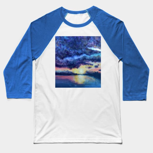 Sunset Serenity Landscape Baseball T-Shirt by Art by Deborah Camp